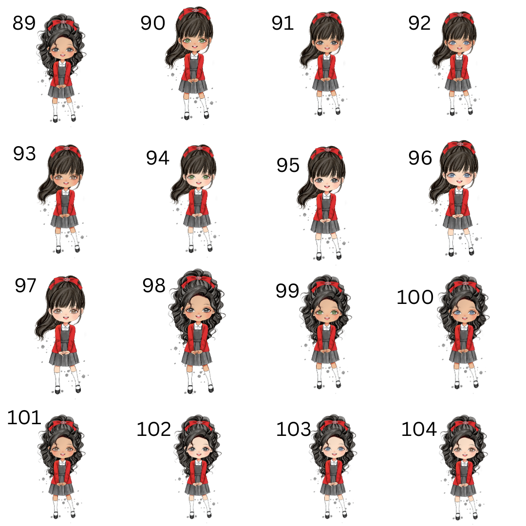Personalised school water bottle girl red uniform