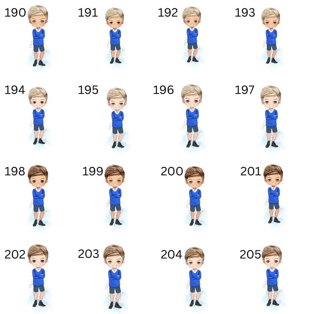 Personalised boy water bottle Blue uniform