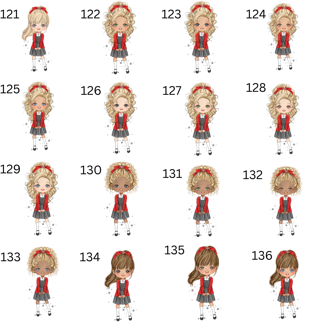 Personalised school water bottle girl red uniform