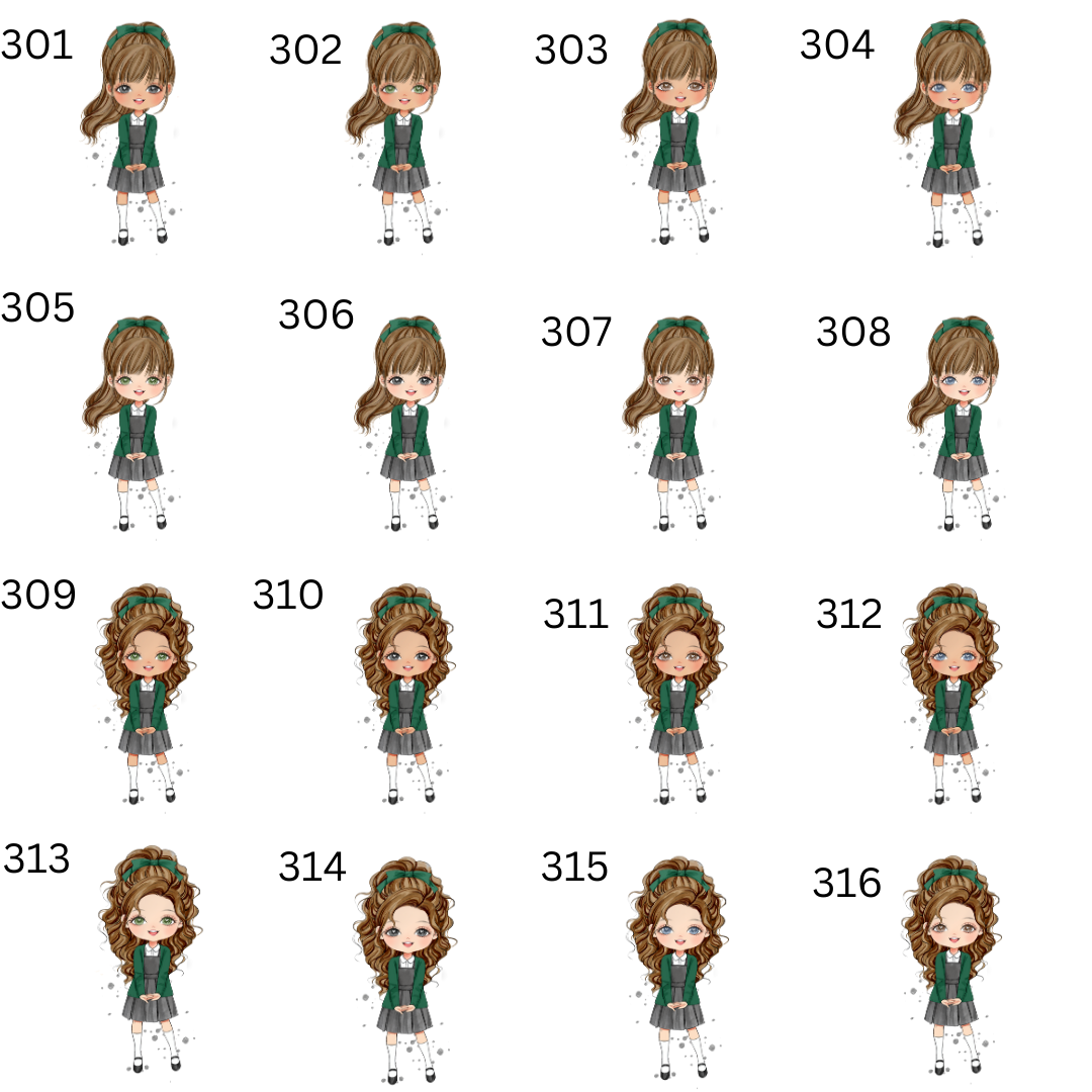 Personalised school water bottle Green uniform
