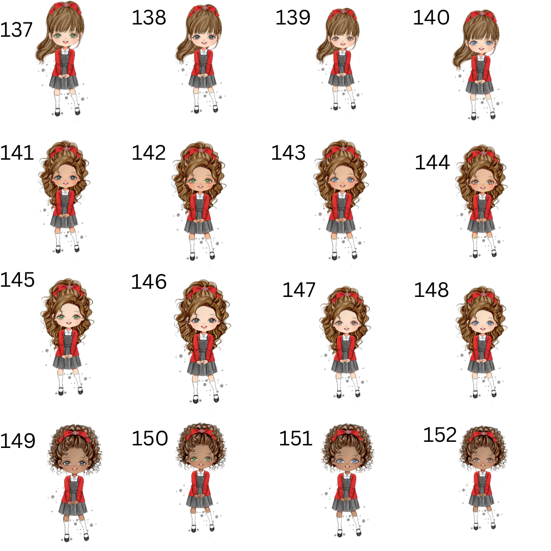 Personalised school water bottle girl red uniform