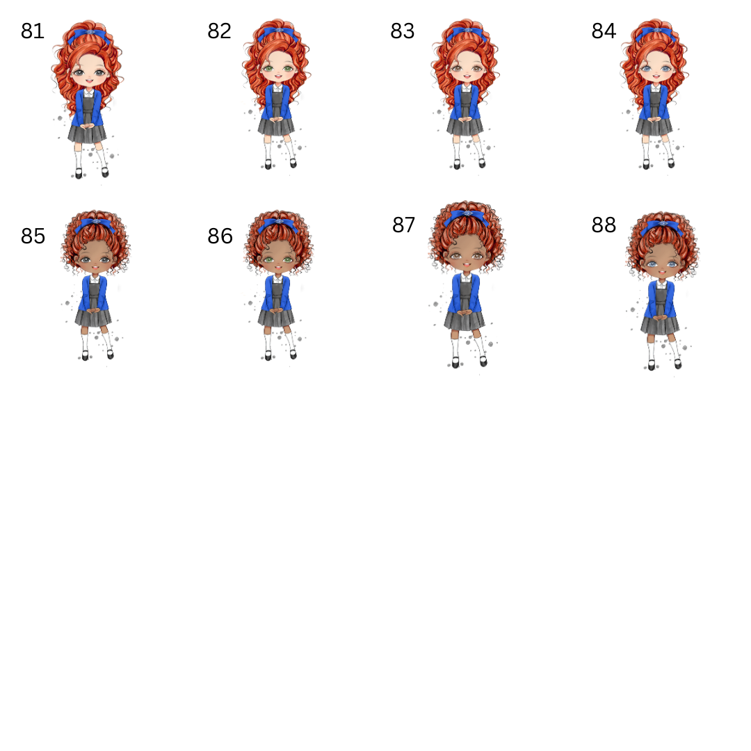 Personalised school water bottle Girl Blue uniform