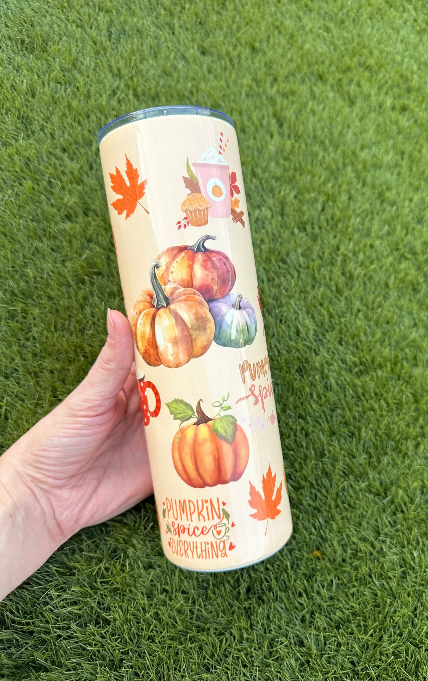 Autumn pumpkin skinny tumbler