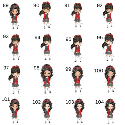 Personalised school water bottle girl red uniform