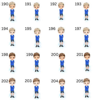 Personalised boy water bottle Blue uniform