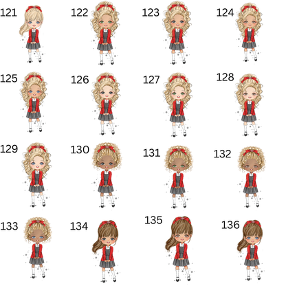 Personalised school water bottle girl red uniform