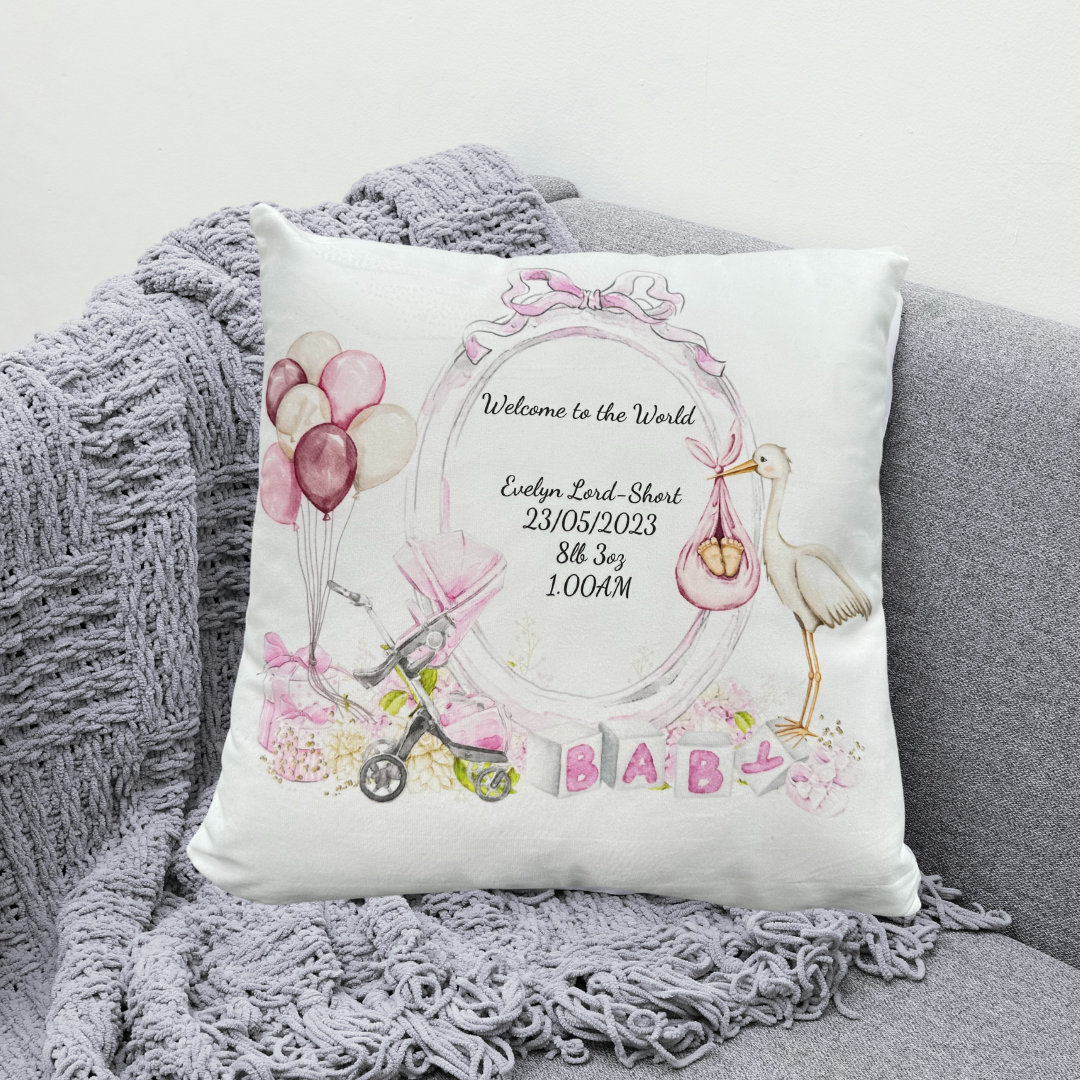Personalised New Baby Pillow